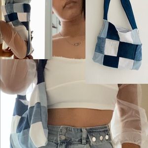 Handmade small denim purse